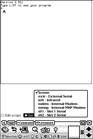 NS Basic Use Screen List